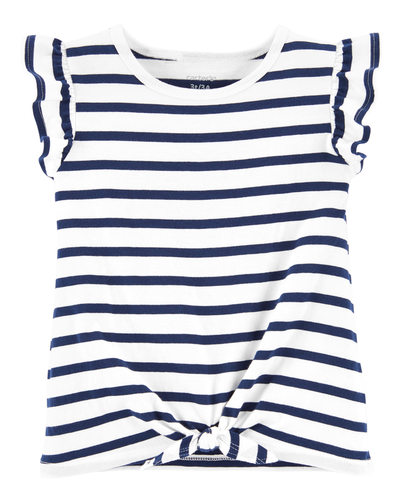 Toddler Striped Tie-Front Tee, image 1 of 3 slides