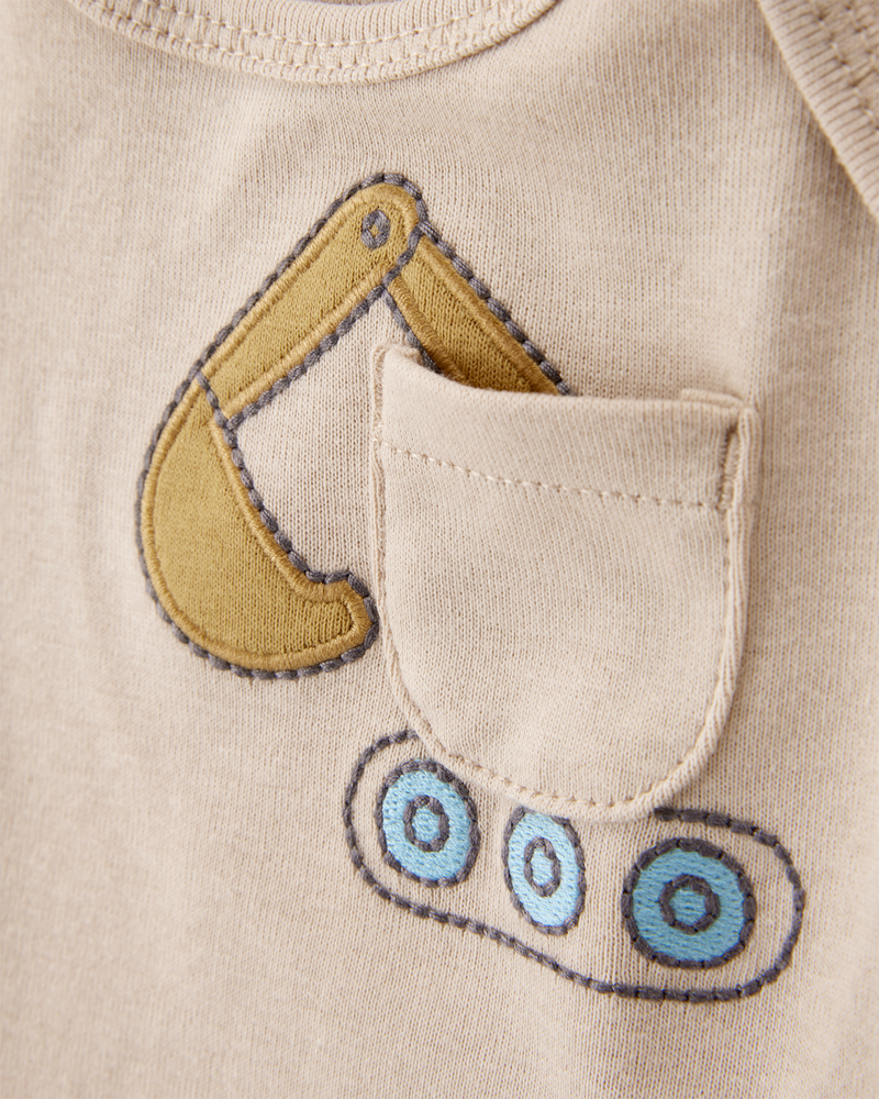 Baby Boy 5-Pack Construction Short-Sleeve Cotton Bodysuits, image 3 of 9 slides