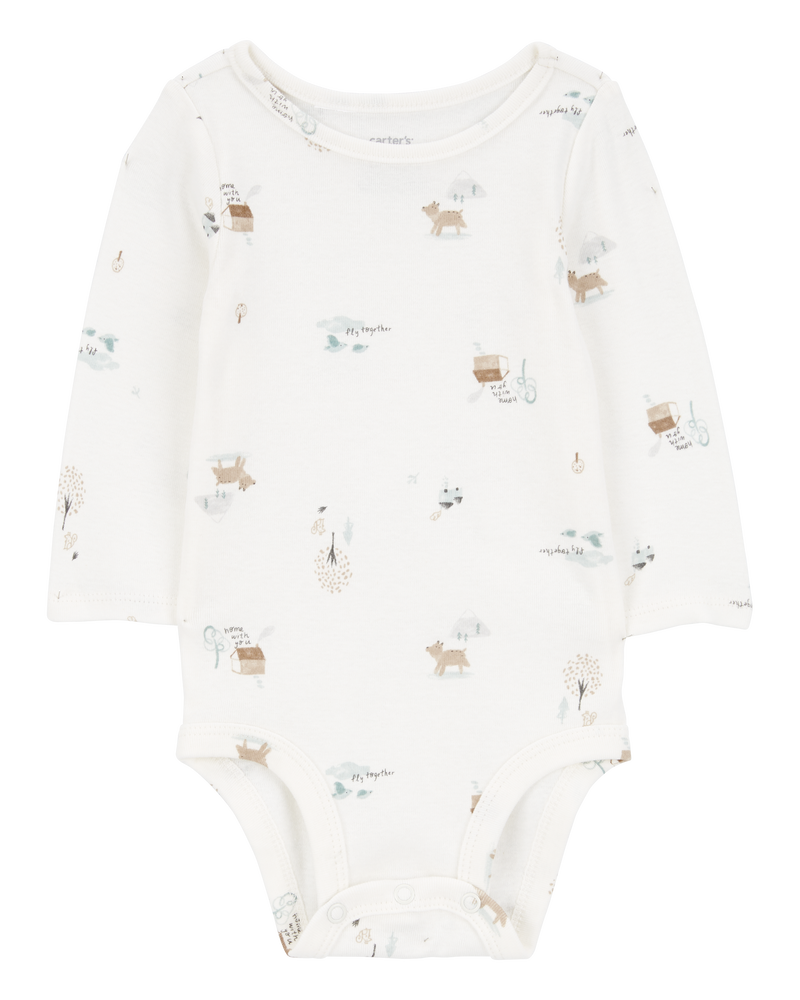 Baby 2-Piece Woodland Creatures Bodysuit & Velboa Jumper Set, image 3 of 5 slides