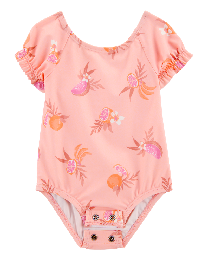 Baby 1-Piece Fruit Swimsuit - Coral, image 2 of 5 slides