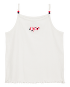 Kid 2-Piece 4th Of July USA Tank & Flowy Pull-On Shorts Set - White/Navy, image 3 of 6 slides