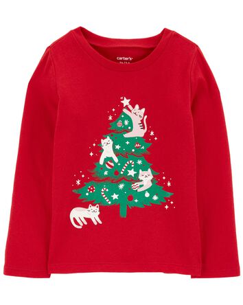 Toddler Christmas Tree Long-Sleeve Graphic Tee, 