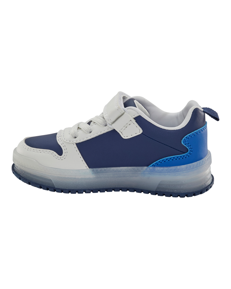 Toddler Light-Up Casual Sneakers - White/Navy, image 7 of 8 slides