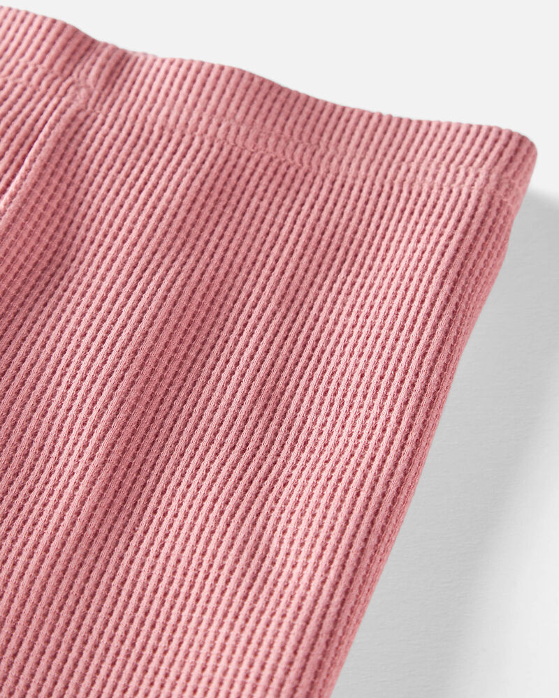 Toddler Waffle Knit Pajamas Set Made With Organic Cotton in Dark BLush
, image 2 of 4 slides