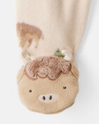 Baby Boy Buffalo Print Loose Fit Long-Sleeve Sleep & Play Pajamas - Brown, image 4 of 5 slides