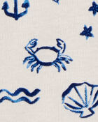 Baby Sea Print Snap-Up Cotton Romper, image 2 of 3 slides