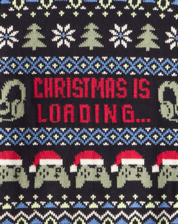 Boys Fair Isle Long-Sleeve Sweater - Black, 