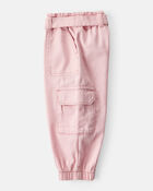 Baby Girl Cotton Cargo Joggers - Pink, image 3 of 5 slides