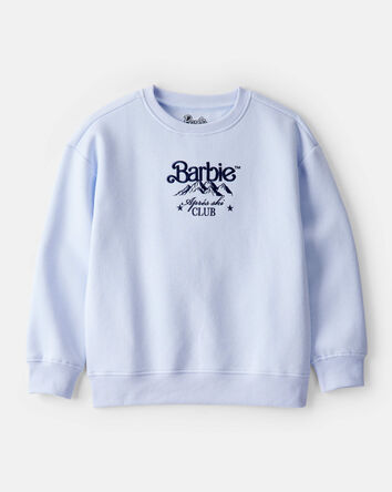 Girls Barbie Long-Sleeve Pullover Sweatshirt - Blue, 