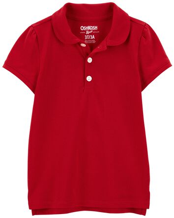 Toddler Red Jersey Polo Shirt, 