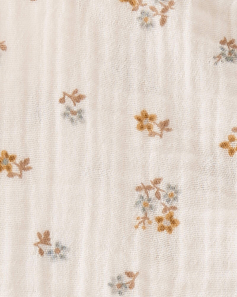 Toddler Organic Cotton Floral Print Gauze Dress, image 4 of 5 slides