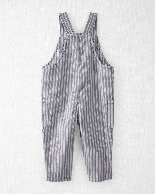 Oxford Baby Striped Woven Organic Cotton Overalls