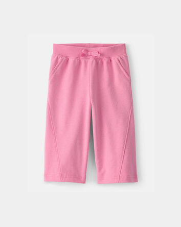 Baby Girl French Terry Wide-Leg Active Pants - Pink, 
