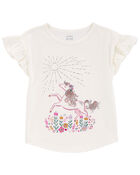 Baby Floral Horse Flutter Tee, image 1 of 3 slides