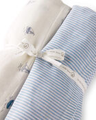 Baby 2-Pack Organic Cotton Muslin Swaddle Blankets, image 2 of 2 slides