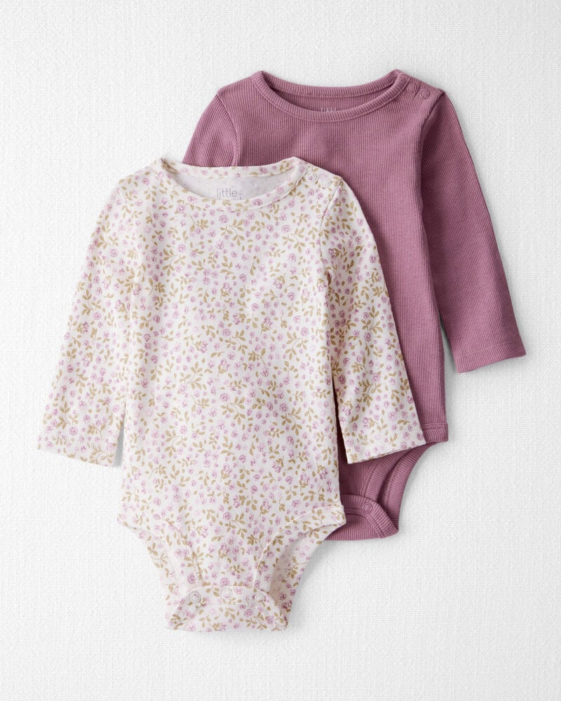 Baby 2-Pack Organic Cotton Bodysuits, image 1 of 6 slides