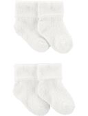 Cream - Baby 4-Pack Foldover Chenille  Booties