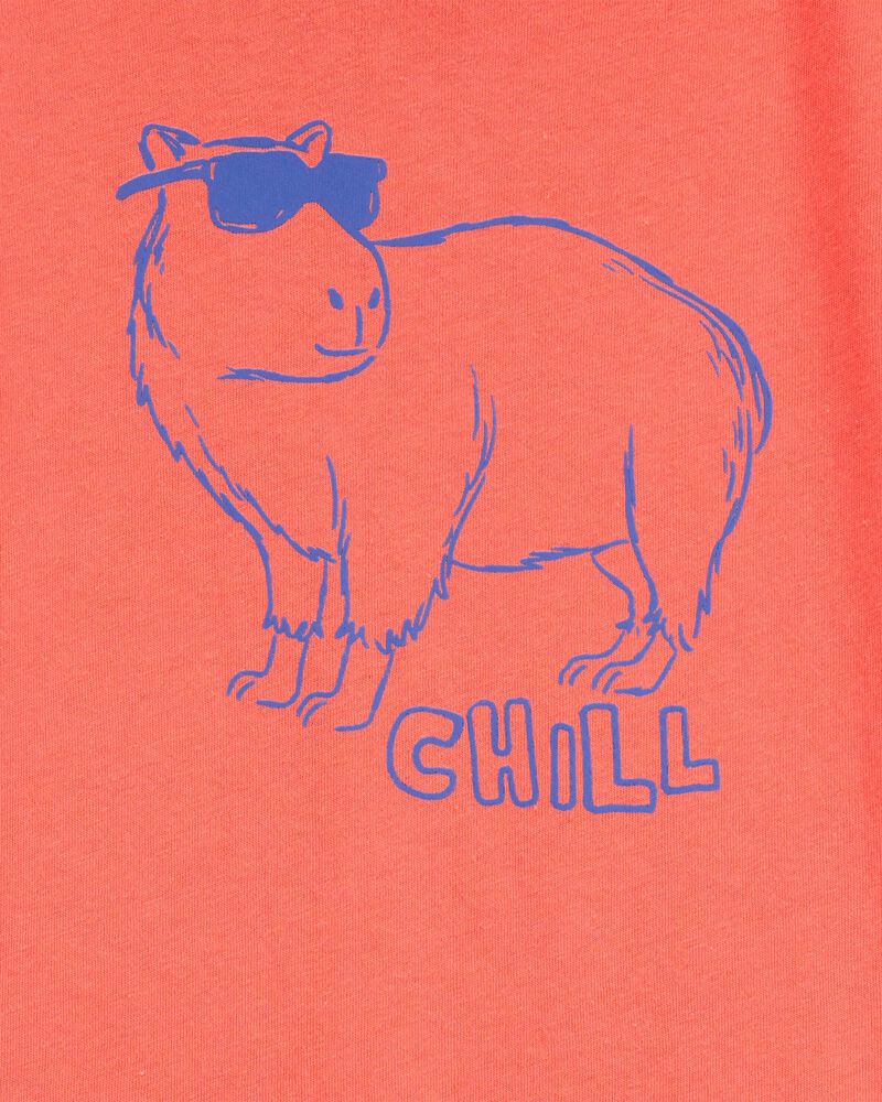 Toddler Capybara Short-Sleeve Graphic Tee - Red, image 2 of 3 slides