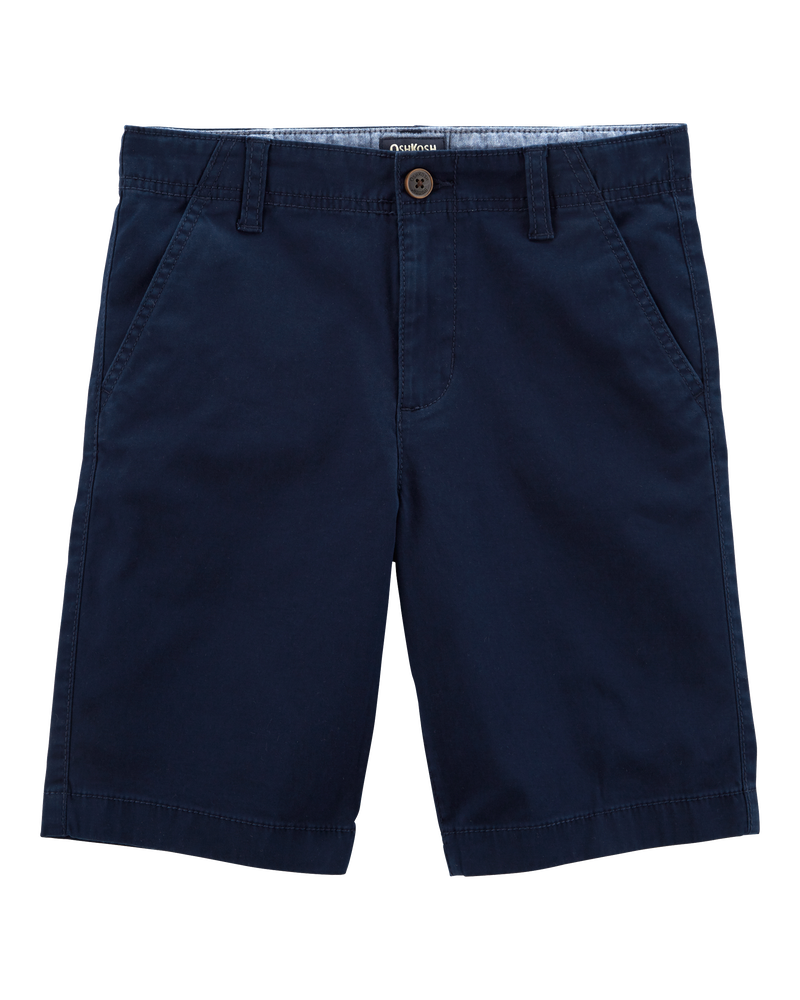 Boys Stretch Chino Uniform Shorts - Navy, image 1 of 4 slides