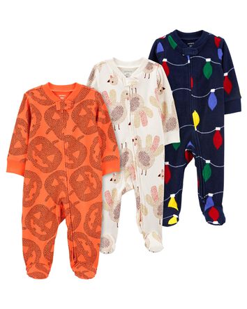 Baby 3-Pack Holiday Sleep & Play Pajamas, 