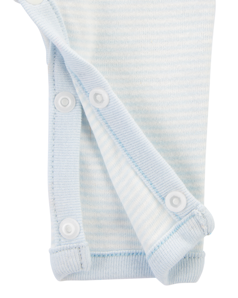 Baby Preemie Striped Cotton Sleep & Play Pajamas, image 4 of 7 slides