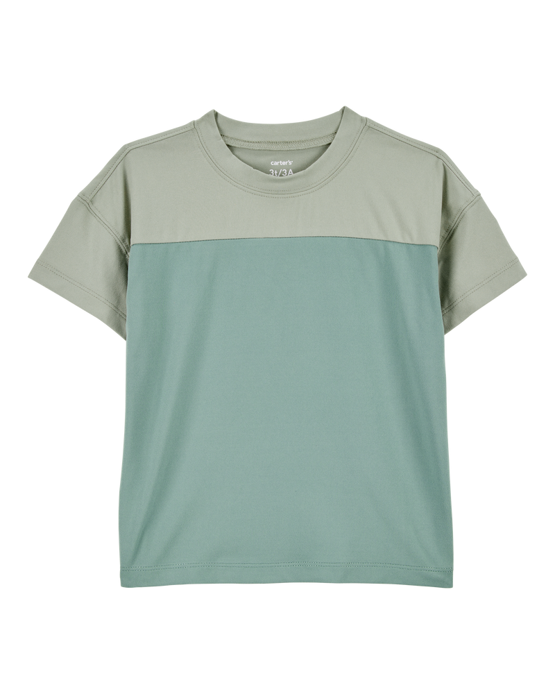 Toddler Colorblock Knit Short-Sleeve Tee - Green, image 1 of 3 slides
