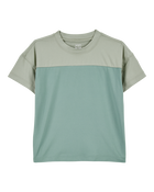 Toddler Colorblock Knit Short-Sleeve Tee - Green, image 1 of 3 slides