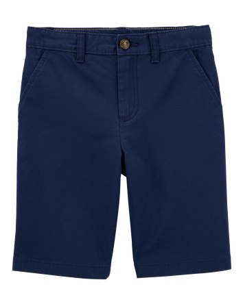 Kid Blue Flat-Front Shorts, 
