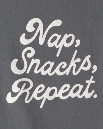 Toddler Girl 'Nap Snacks Repeat' Graphic Tee - Grey, 
