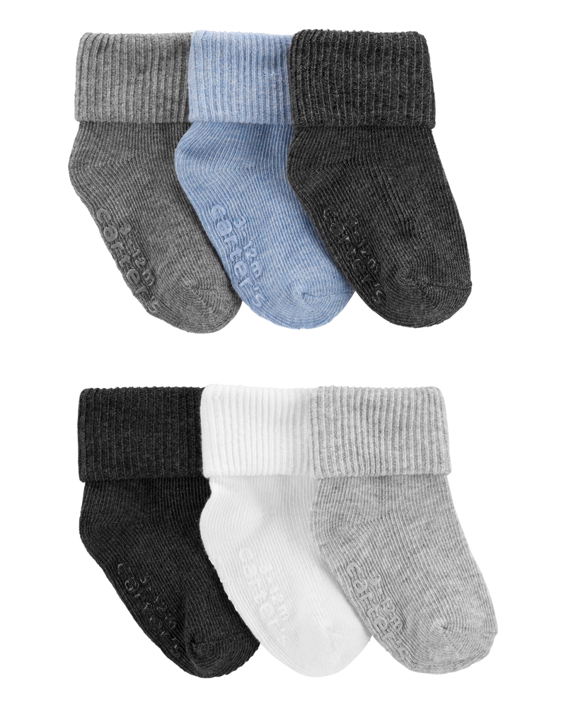 Baby 6-Pack Foldover Cuff Socks, image 1 of 8 slides