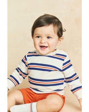 Baby 2-Piece Striped Sweatshirt & Short Set, 