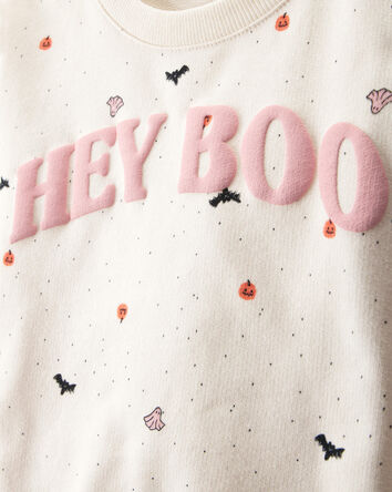 Toddler 2-Piece Hey Boo Halloween Outfit Set - Cream, 
