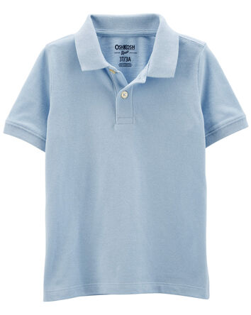 Toddler Light Blue Piqué Polo Shirt, 