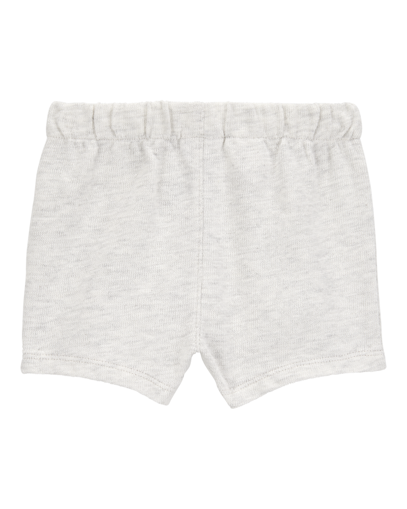 Baby 2-Pack Pull-On Slub Jersey Shorts - Pink/Grey, image 3 of 7 slides