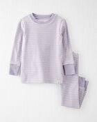 Baby Striped Organic Cotton Ribbed 2-Piece Pajamas, image 1 of 4 slides