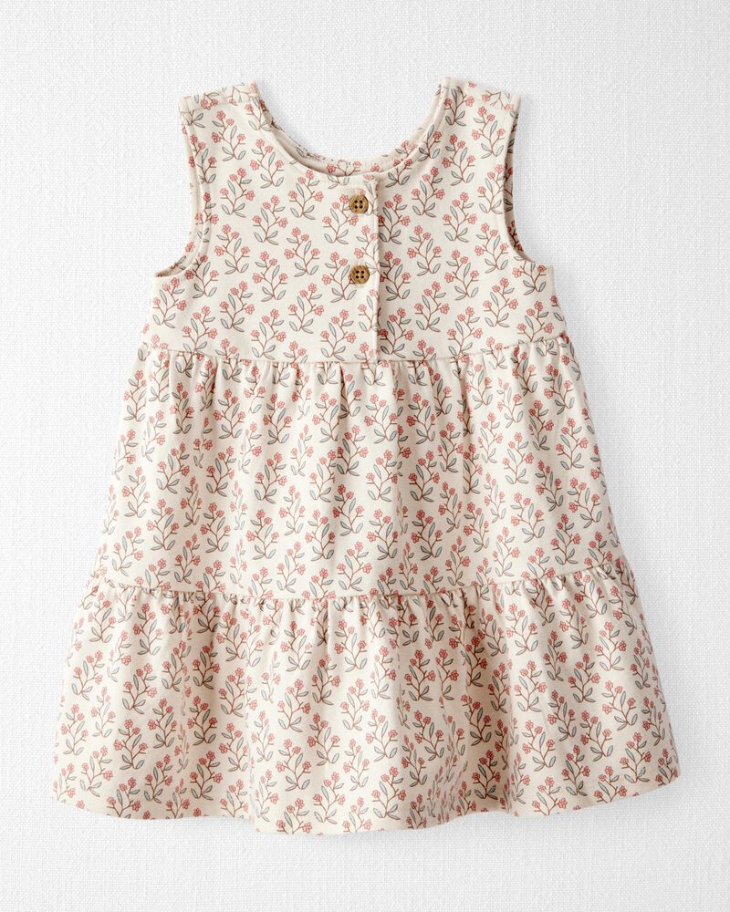 Baby Organic Cotton Floral-Print Dress, image 1 of 6 slides