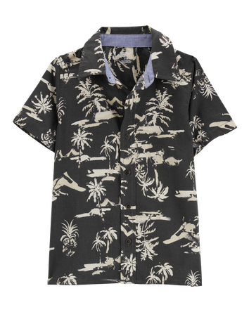 Boys Short-Sleeve Tropical Button-Front Shirt, 