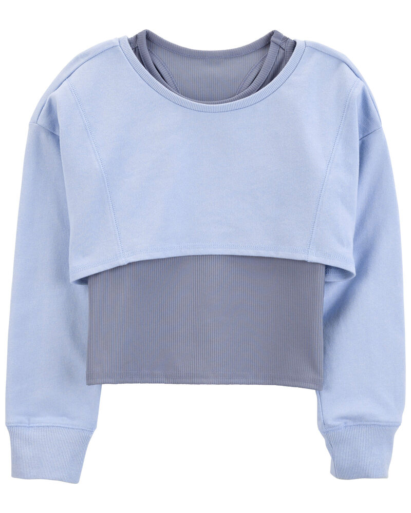 Kid 2-Piece Active Cropped Pullover and Tank Set, image 1 of 5 slides