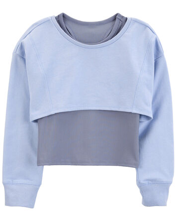 Kid 2-Piece Active Cropped Pullover and Tank Set, 