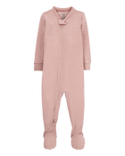Toddler Girl 1-Piece Striped PurelySoft Footie Pajamas, image 1 of 4 slides