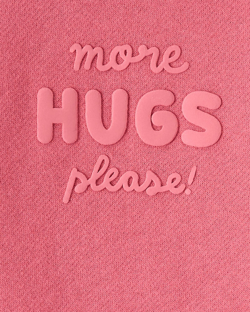Baby Girl More Hugs Please Long-Sleeve Pullover Sweatshirt - Pink, image 3 of 4 slides