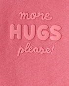 Baby Girl More Hugs Please Long-Sleeve Pullover Sweatshirt - Pink, image 3 of 4 slides