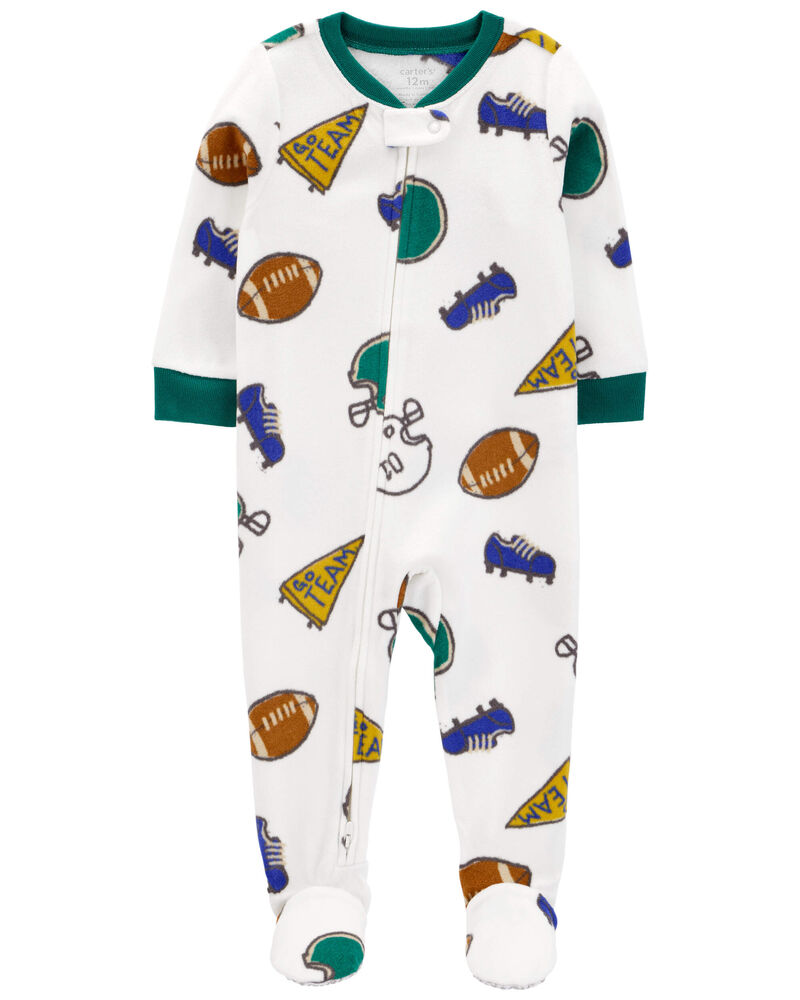 Toddler 1-Piece Sport Fleece Footie Pajamas, image 1 of 4 slides