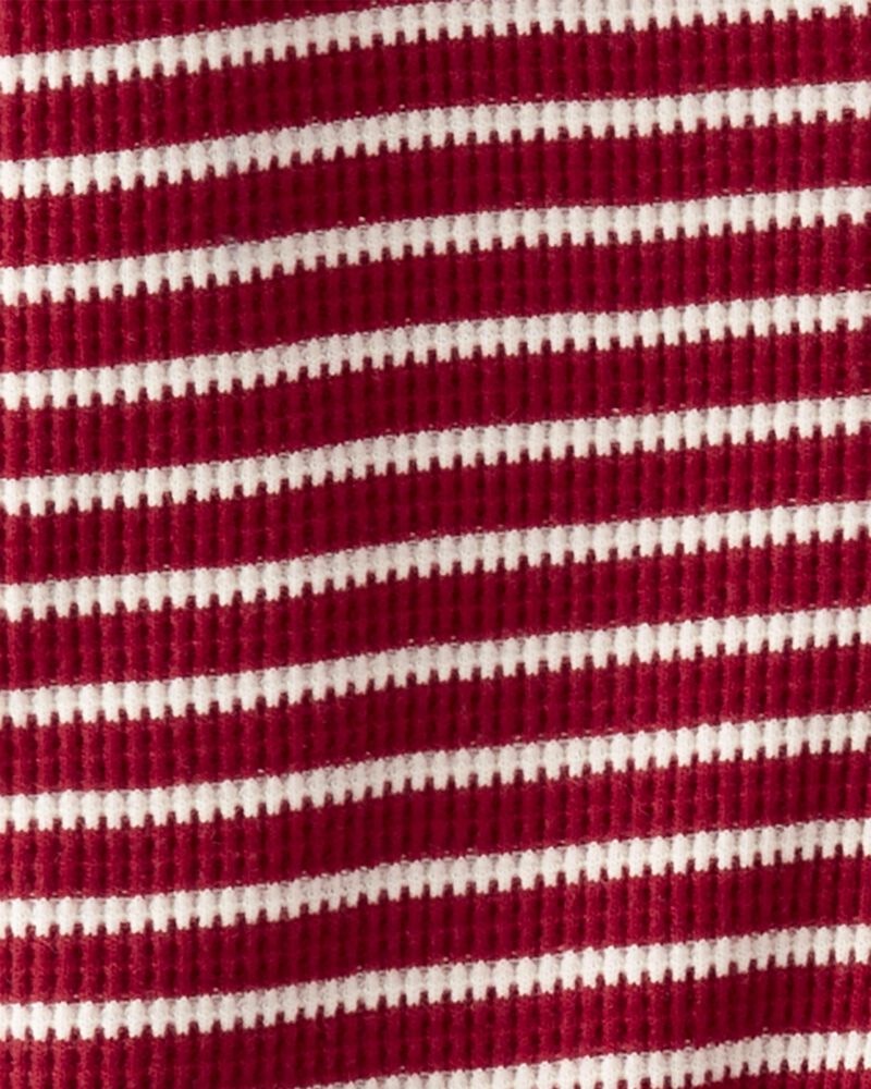 Baby Organic Cotton Waffle Knit Striped Sleep & Play Pajamas, image 3 of 4 slides
