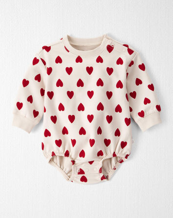 Baby Organic Cotton Bubble in Forever Hearts Print , 