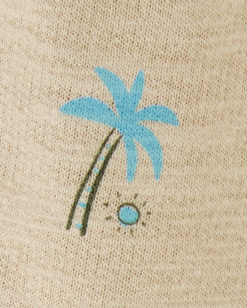Baby Boy Beach Print Pull-On French Terry Shorts - Khaki, image 3 of 4 slides