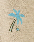 Baby Boy Beach Print Pull-On French Terry Shorts - Khaki, image 3 of 4 slides