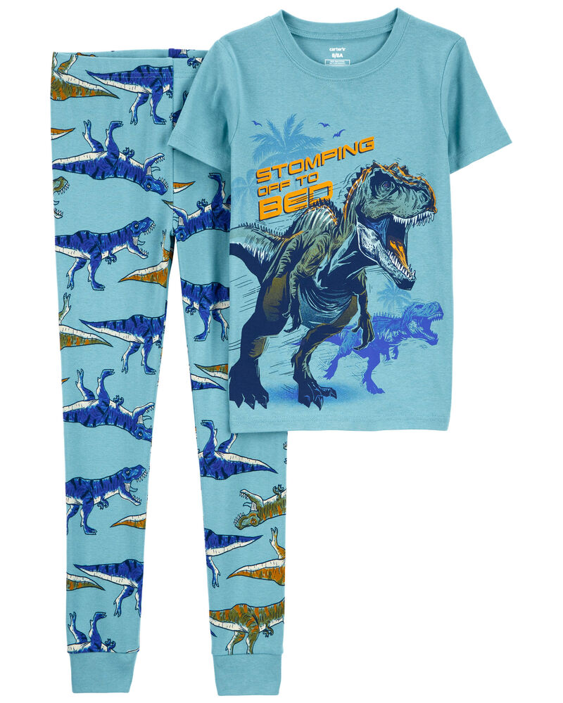 Kid 2-Piece Dinosaur 100% Snug Fit Cotton Pajamas, image 1 of 2 slides