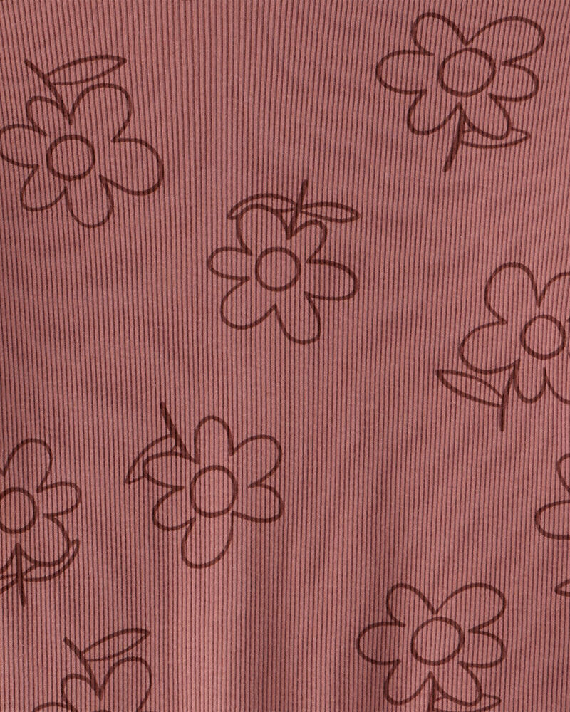 Toddler Girl 2-Piece Floral Cotton Long-Sleeve Tee & Pant Set - Pink, image 2 of 3 slides