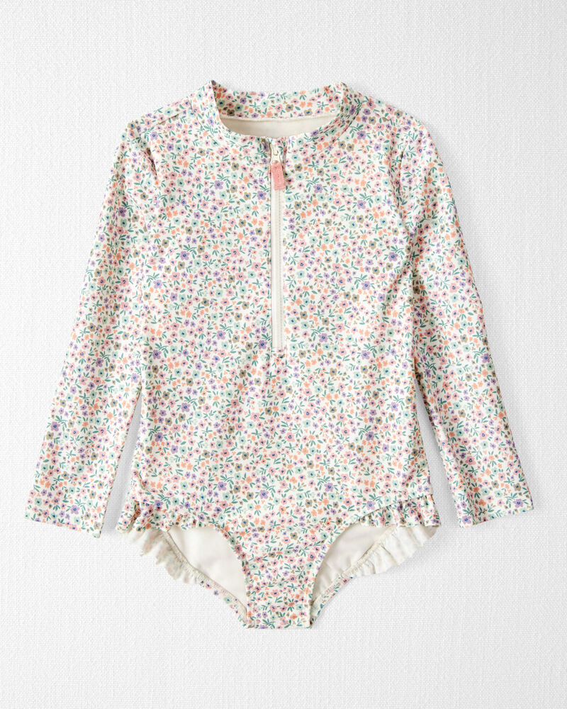 Toddler Girl Recycled Ruffle Swimsuit, image 1 of 4 slides